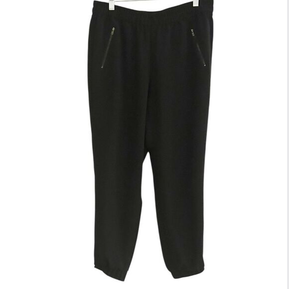 J. Crew Black Sydney Jogger Pants Zipper Pockets Size 8 Style B0587 - Picture 2 of 11